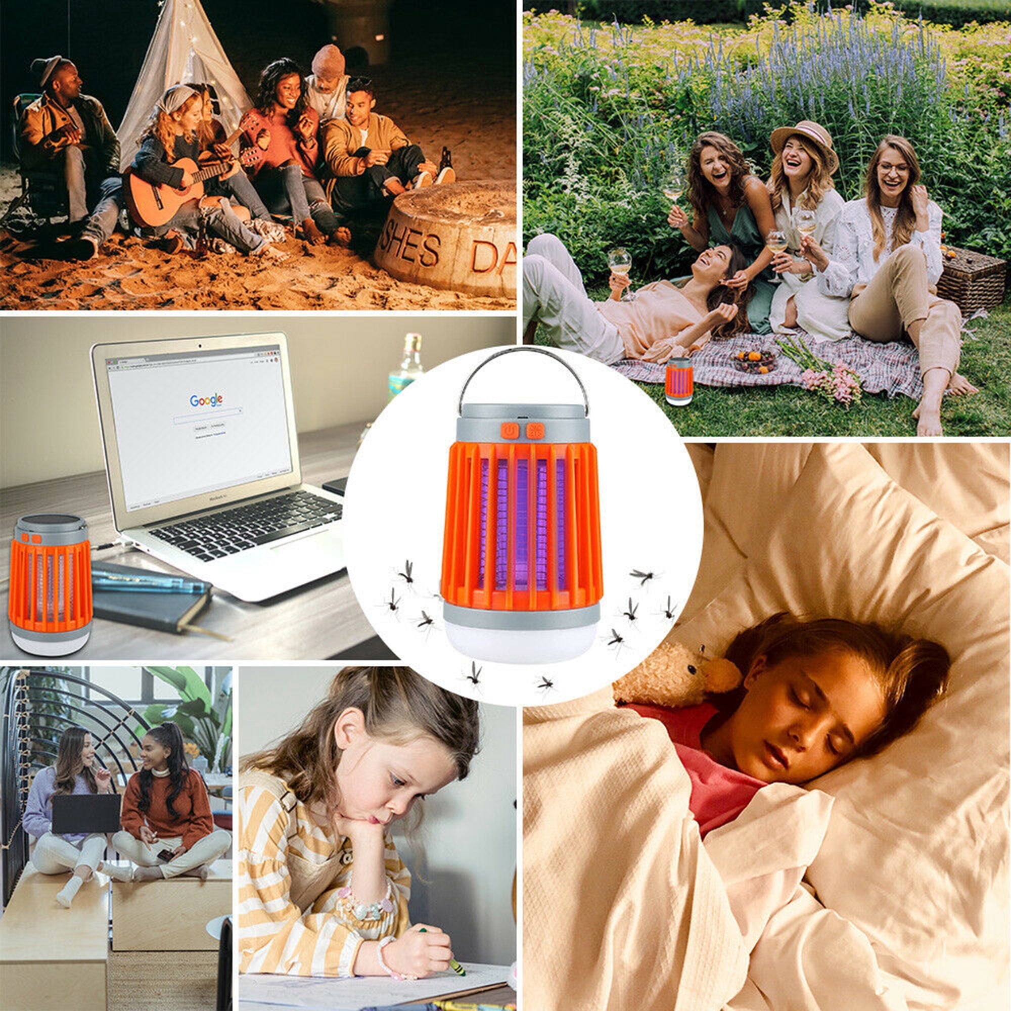 Aling Indoor & Outdoor Rechargeable Mosquito Killer Lamp, Orange