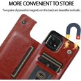 thumbnail image 4 of for Samsung Galaxy A22 5G (Not 4G) Wallet Case with Card Holder,PU Leather Kickstand Card Slots Case Double Magnetic Clasp Durable Shockproof Cover for Samsung Galaxy A22 5G Brown-SK, 4 of 18
