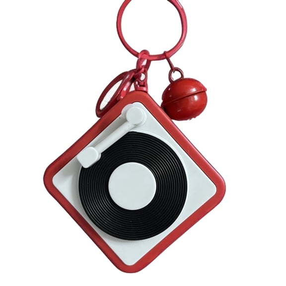 Mini Retro Tape Recorder Keychain Portable Keychain Retro Tape Recorder Couple'S Gift Keychain Mini Recordable Red