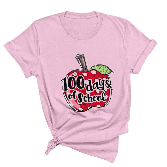 Blusas de Manga Corta para las Mujeres Divertido Impreso Cuello Redondo Tee, Vintage Humor Gráfico Blusas de Primavera para las Mujeres