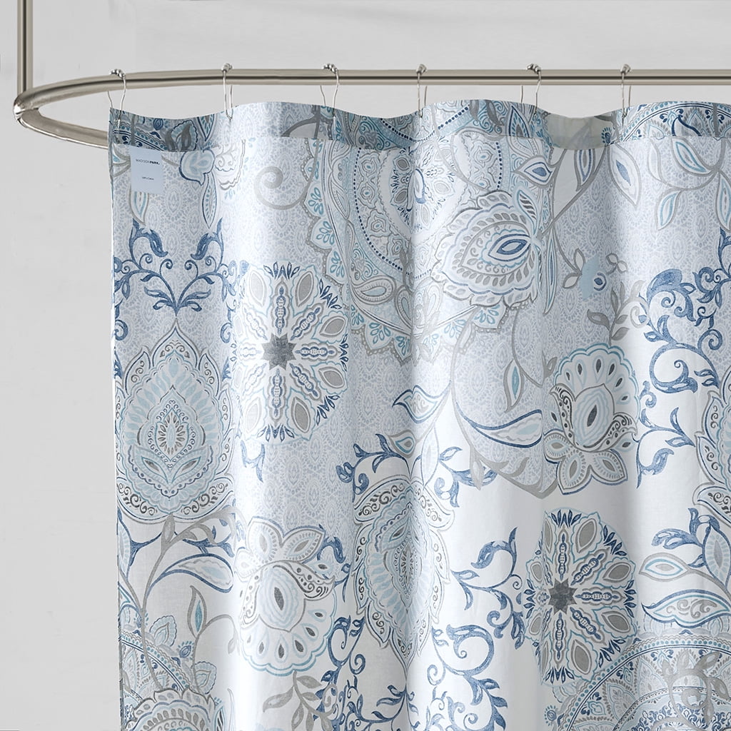 Euroco Printed Cotton Shower Curtain