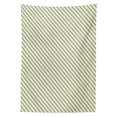 thumbnail image 3 of Ambesonne Retro Tablecloth Rectangular Table Cover, Bias Green Stripes, 52"x70", Jade Green and Cream, 3 of 4