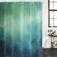 thumbnail image 2 of Teal Green Starry Night Bathroom Shower Curtains with 12 Hooks Polyester Waterproof Shower Curtain for Stalls and Bathtubs Modern Vintage Scenery Decorative Bathroom Privacy Curtain 36x72 Inches, 2 of 8