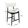 thumbnail image 3 of GDF Studio Modern Counter Stools, Mid Century Height Bar Stools for Bar Kitchen Dining Room, Black+Beige, Set of 2, 3 of 8