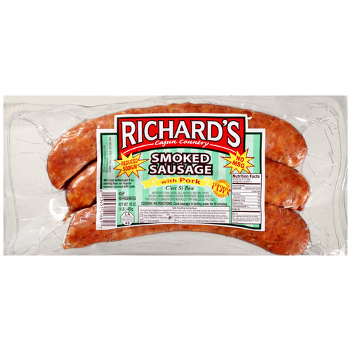 Richard's Cajun Foods Smoked Sausage with Pork, 16 Oz.