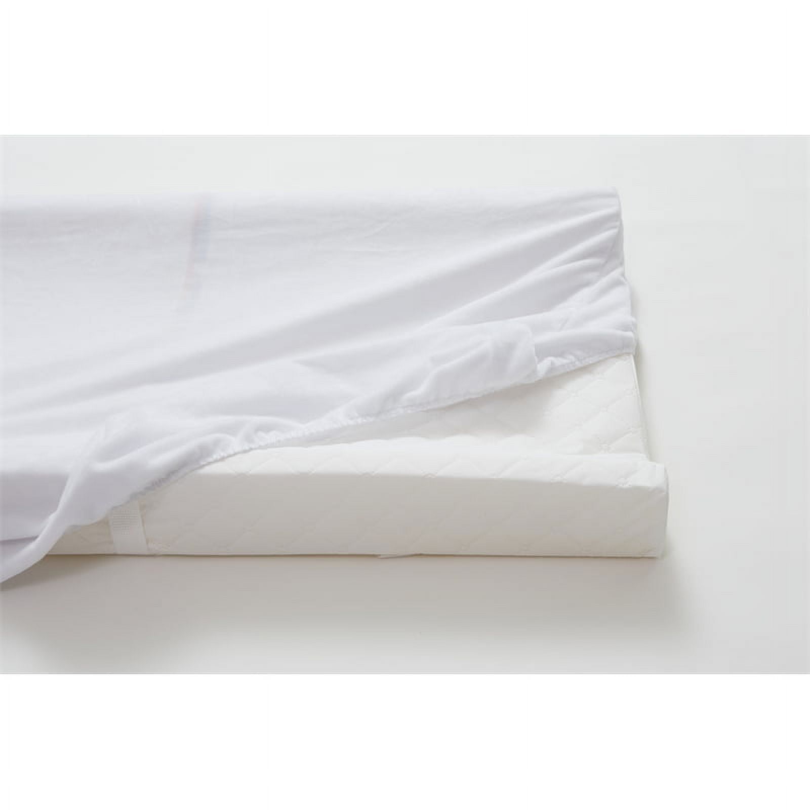 AFG Baby Furniture  16 x 32 in. Contoured Changing Pad Fabric Cover, White