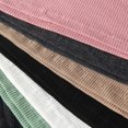 thumbnail image 3 of Women Short Sleeve Scoop Neck Ribbed Fitted Knit Shirt Basic Tight T-Shirts, 3 of 7