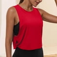 thumbnail image 2 of OIOLOYJM Cotton Cropped Workout Tank Tops for Women Sleeveless Sports Athletic Shirts Yoga Running Gym Workout T Shirts Red L, 2 of 7