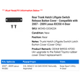 thumbnail image 2 of Rear Trunk Hatch Liftgate Switch Release Button Cover - Compatible with 2007 - 2009 RX350 4-Door 2008, 2 of 2