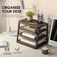 thumbnail image 4 of Desk Shelf Organizer, 4 Tier Desktop Shelf, Wood and Metal Office Shelves, Corner File Organizer for Office Supplies, Top of Desk Organizers and Accessories, 4 of 9