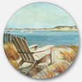 thumbnail image 1 of Designart 'Coastal Chair Relax Beach' Nautical & Coastal Metal Circle Wall Art, 1 of 3