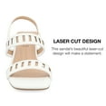 thumbnail image 3 of Journee Collection Womens Ismay Laser Cut Sling Back Block Heel Sandals, 3 of 7