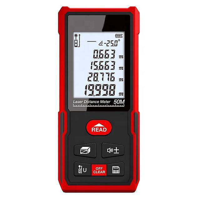 Medidor de distancia láser de medición láser de 40 m, buscador de rango de herramienta de medida digital con mango portátil, pantalla LCD retroiluminada más grande
