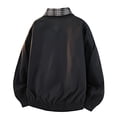 thumbnail image 3 of LYSMORA 2026 Men's Plaid Lined Bomber Jacket, Contrast Plaid Collar Elastic Hem Oversized Loose Fit Windproof Street Casual Outerwear, 3 of 7