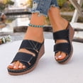thumbnail image 4 of Xucatan Women's Adjustable Strap Wedge Sandals, Open Toe Platform Mules, Cushioned Comfortable Slip On Slippers for Summer Beach Daily Gift, 4 of 9