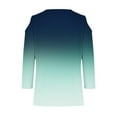 thumbnail image 5 of cfhntfmh 3/4 Sleeve Tops for Women Fashion Cold-Shoulder V Neck Printed T-Shirts Fall Lounge Solid Color Basic Vacation Shirts, 5 of 5