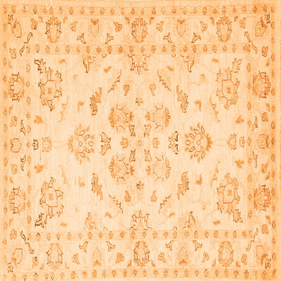Ahgly Company Indoor Square Persian Orange Traditional Area Rugs, 3' Square