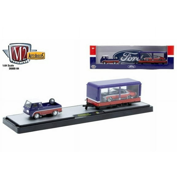 M2 Machines Auto Hauler 84 1964 Ford Econoline Truck 1970 Ford Mustang Custom