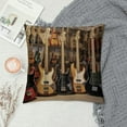 thumbnail image 2 of Leisuo Throw Pillow Cover Guitar Music Musical Instruments Cool Show Square Pillow Case Cushion Cover for Home Car Decorative white, 2 of 5