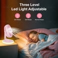 thumbnail image 5 of MAWFOZIN Ventilador de escritorio pequeño con luz nocturna, ventilador de mesa oscilante automático con batería recargable de 3000 mAh, ventilador personal USB con viento de 4 velocidades, ventilador, 5 of 5