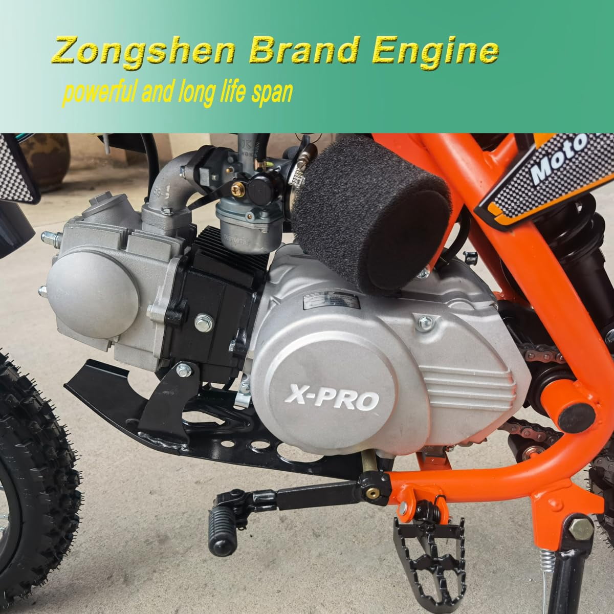 X-Pro Brand New 110cc Dirt Bike Pit Bike, with Semi-Automatic Transmission, Kick Start, Big 14"/12" Tires!