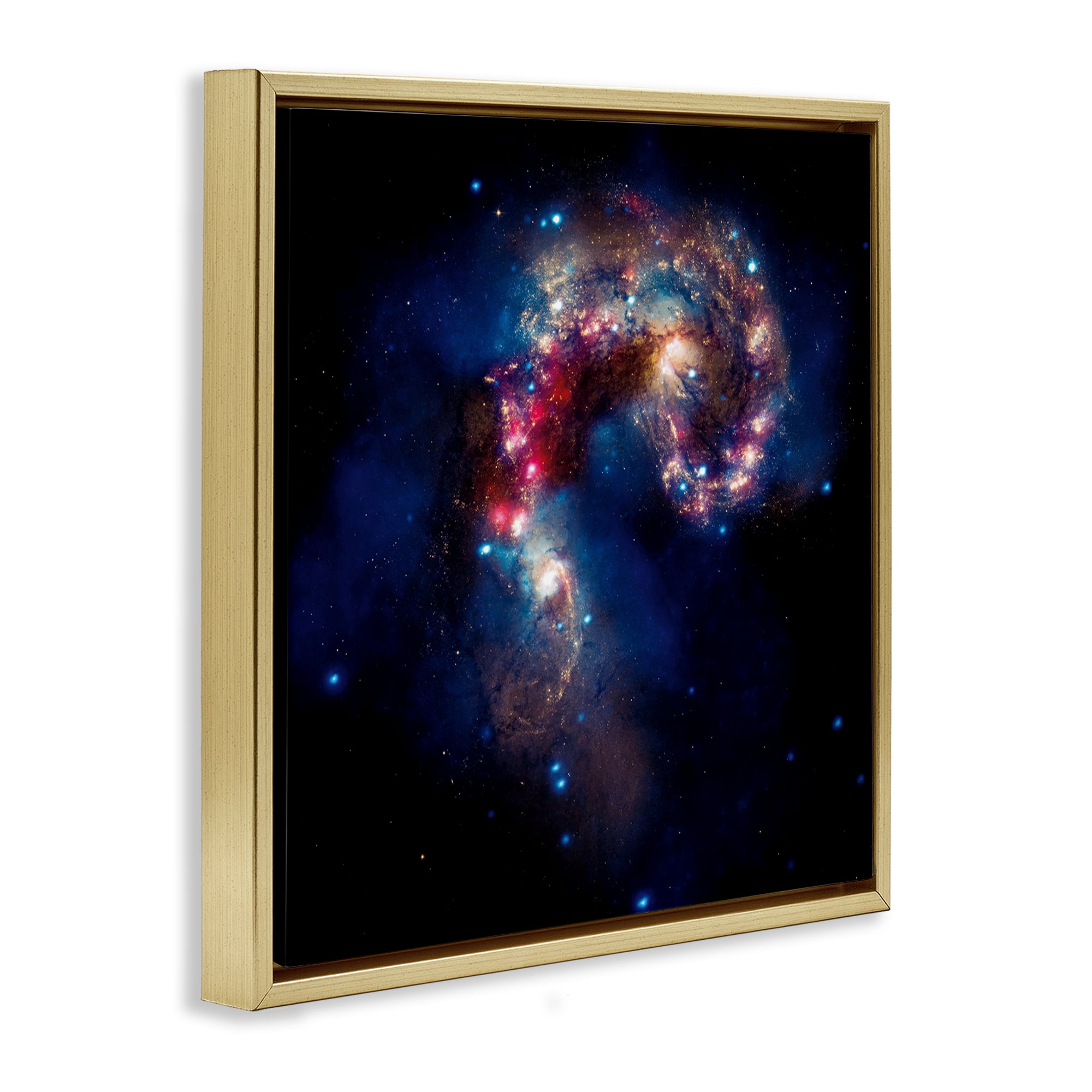 Stupell Industries Vivid Nebula Galaxy Astrology & Stars Photography Gold Floater Framed Canvas Art Print Wall Art, 18 x 18
