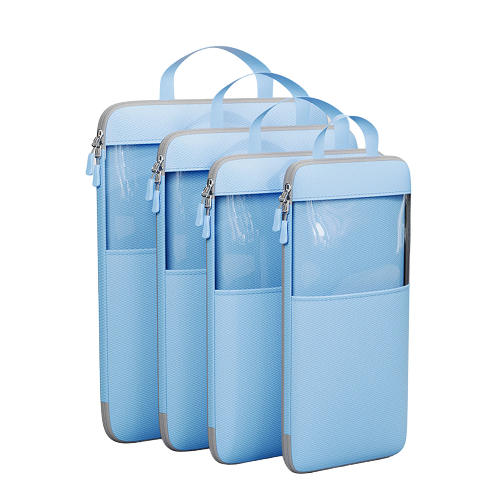 Pack of 4 Space Saving Travel Packing Cubes Convenient Travel Storage Holder Bag Compressible Packing Organizers