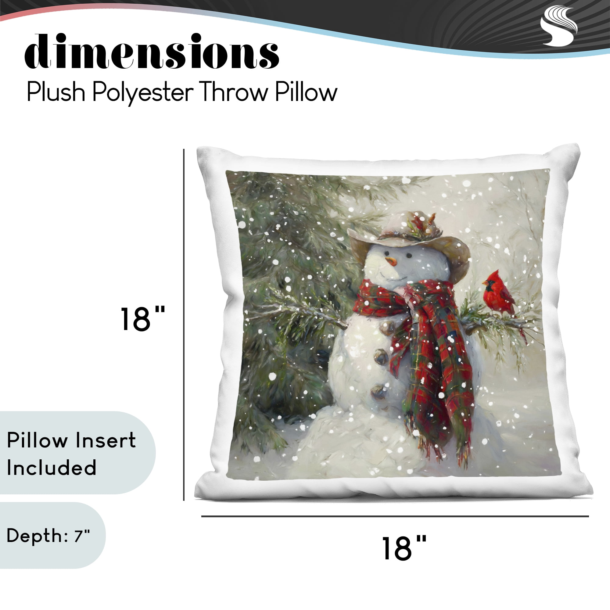 Stupell Industries Cowboy Snowman & Cardinal Decorative Printed Throw Pillow, design by Tina LeCour