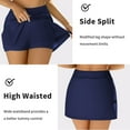 thumbnail image 3 of Charmo Women Solid Split Swim Skirt Built in Shorts High Waisted Swim Bottoms, 3 of 5