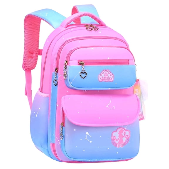 Lvelia School Bag Backpack for Girls,Waterproof Kids Backpack Lightweight Large Capacity Bookbag for Children Teens Gift,Pink