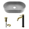 thumbnail image 4 of VIGO Concreto Stone 24 in. Concrete Oval Vessel Bathroom Sink in Gray with Lexington Faucet and Pop-Up Drain in Matte Gold, 4 of 10