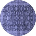 thumbnail image 1 of Ahgly Company Machine Washable Indoor Round Oriental Blue Traditional Area Rugs, 5' Round, 1 of 4