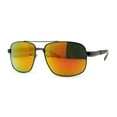 thumbnail image 2 of Air Force Luxury Classy Rectangular Officer Pilots Metal Sunglasses Gunmetal Green Mirror, 2 of 4