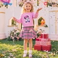 thumbnail image 5 of Disney Girls Dresses Sets Minnie Pink Graphic Crewneck Crop Sweatshirt and Plaid Skirt School Outfits Kids 5-6Y, 5 of 12