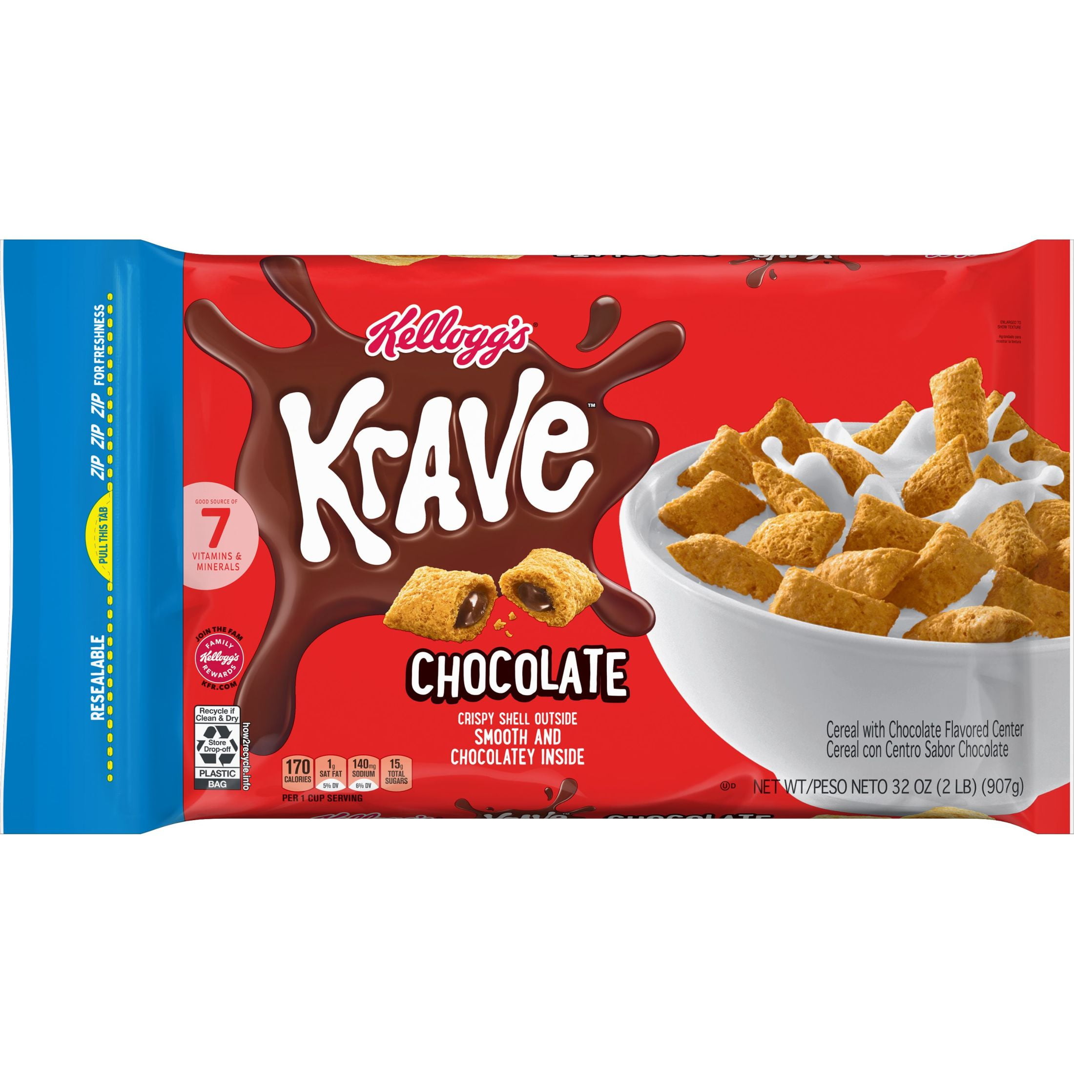 Kellogg S Krave Chocolate Cold Breakfast Cereal 32 Oz