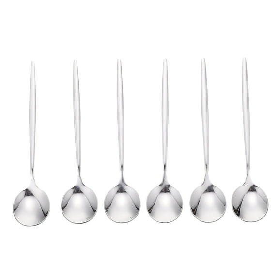 Stainless Steel Tablespoon 6 Pcs Western Tableware Breakfast Spoons Flatware Scoops for Children