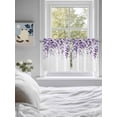 thumbnail image 3 of Purple Leaves 2 Panel Kitchen Curtains for Small Windows, Summer Botanical Bathroom Tier Curtain, Short Window Treatment for Bedroom/Living Room 55"x36", 3 of 6
