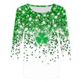 thumbnail image 3 of St Patricks Day Shirt Women,3/4 Sleeve Shirts Cute Shamrock Print Tees Blouses Casual Plus Size Basic Lucky Tops, 3 of 5