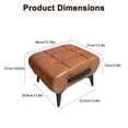 thumbnail image 5 of Leumius Modern Leather Stool with Hidden Storage,Portable Handles & Metal Legs,Square Footrest for Living Room,Orange, 5 of 8