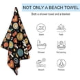 thumbnail image 3 of Yibo Hippie Floral Bath Beach Towel Vintage Watercolor Floral Striped Fabric Modern Aesthetic Print Soft Bath Towel, 3 of 8