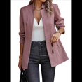 thumbnail image 2 of Chaqueta Blazer Informal de Oficina para Mujer, de Larga, con Solapa y Abertura Frontal. Rojo Oscuro L, 2 of 8