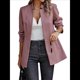 thumbnail image 2 of Chaqueta Blazer Informal de Oficina para Mujer, de Larga, con Solapa y Abertura Frontal. Rojo Oscuro L, 2 of 8