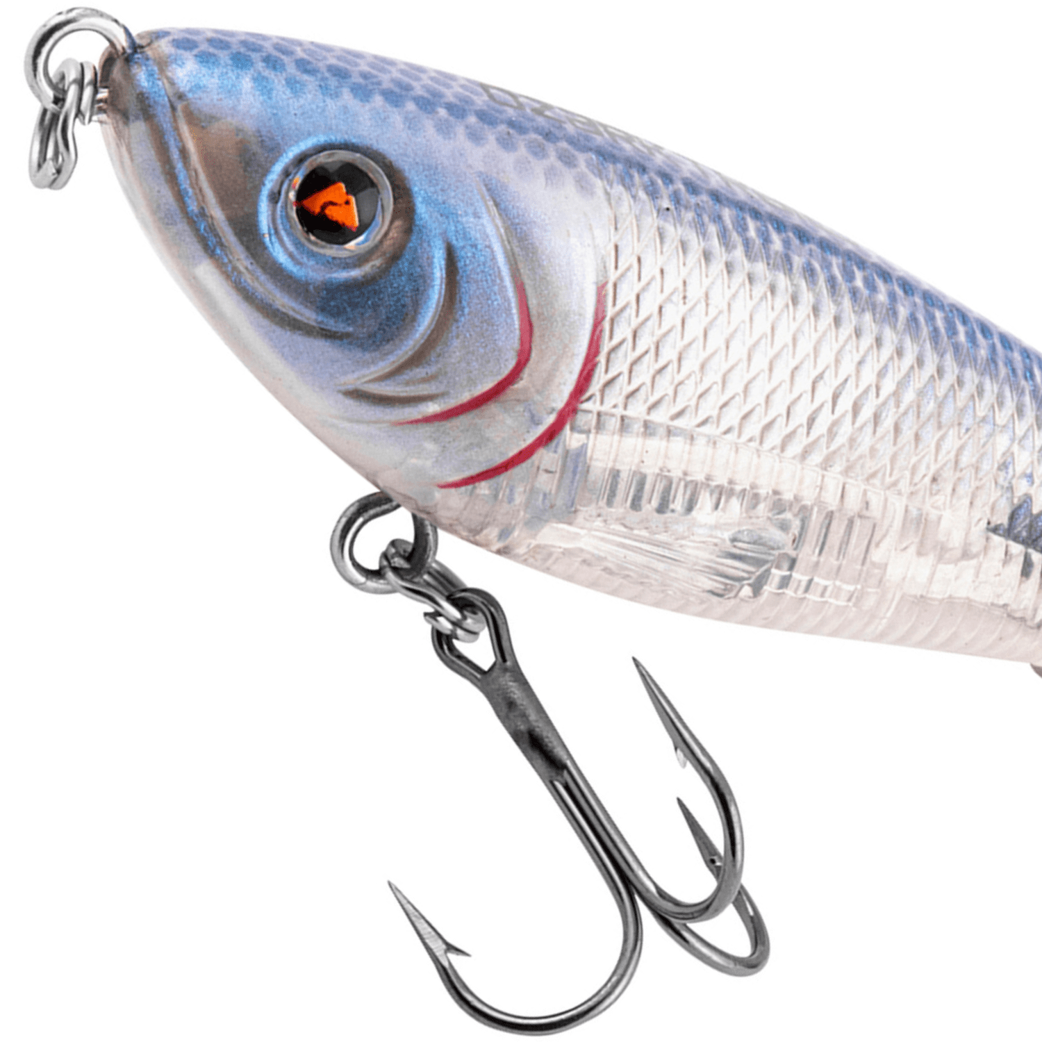 Ozark Trail 3.5" Topwater Prop Bait Fishing Lure for Bass, Pike, and Musky, Soft and Hard Plastic, Ghost Color