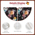 thumbnail image 4 of Daiia Hibiscus Rose Drawing Merry Christmas Tree Skirt , Xmas Large Lace-up Tree Skirt, Santa Snowflakes Rustic Home Decorations New Year Party Farmhouse Decor-36", 4 of 7