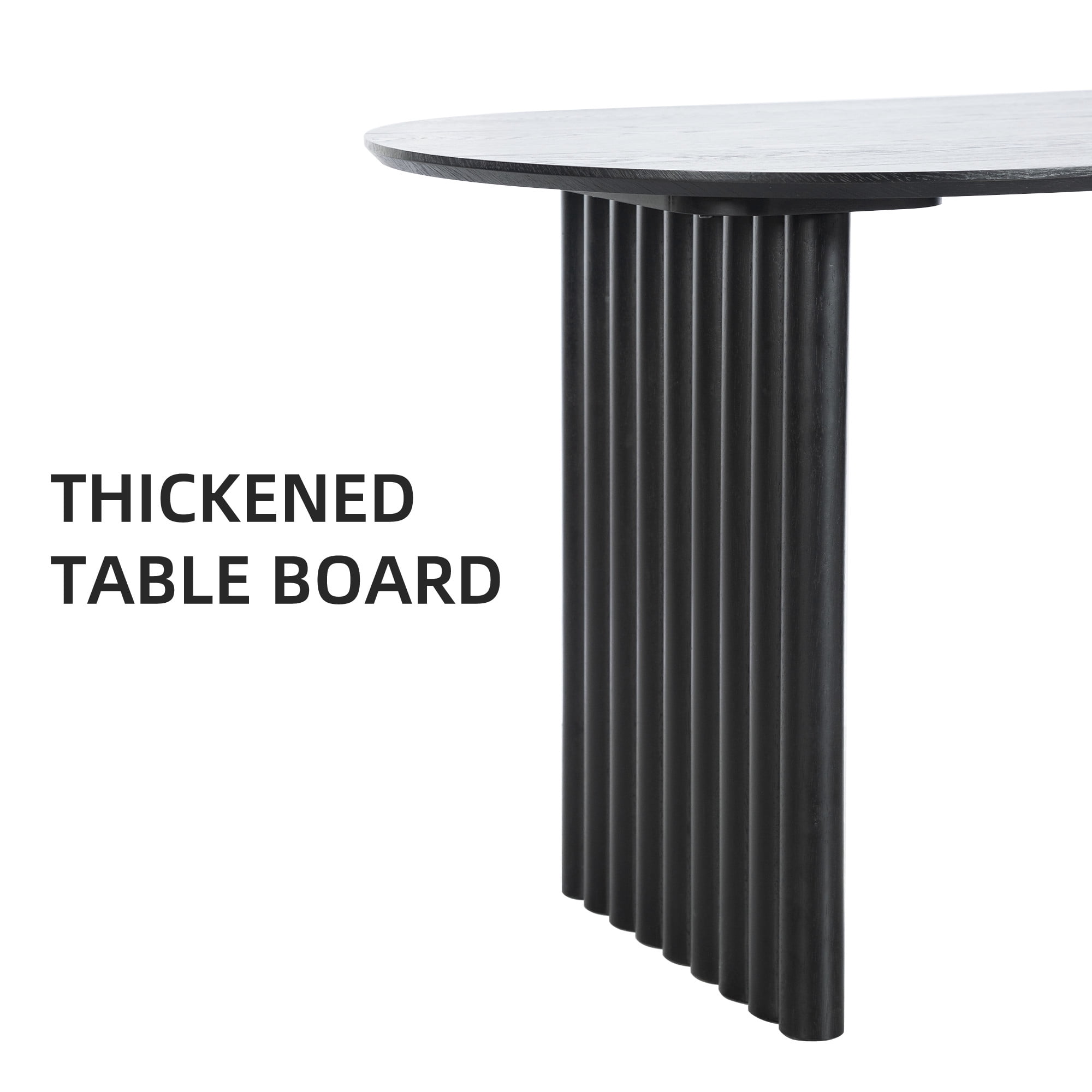 MAYEERTY 31x16 Modern Oval Extendable Dining Table with metal leg,Black