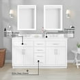 thumbnail image 6 of Ove Decors Bailey 60 W x 22" D Freestanding Bathroom Vanity with Double Sink, Pure White, 6 of 24