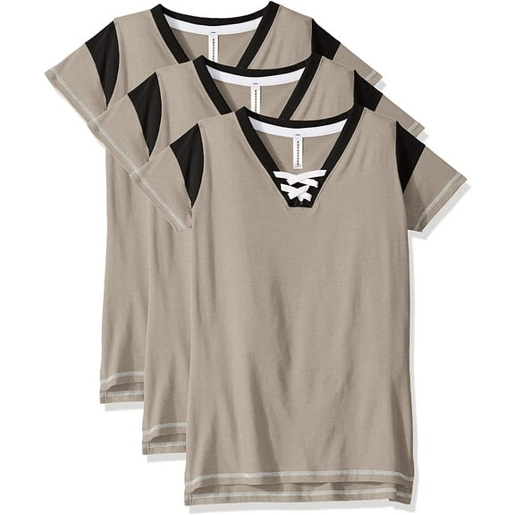 Aquaguard Women's Vintage Fine Jersey Gameday LacE-Up T-Shirt (3 Pack)