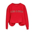 thumbnail image 2 of Uootdi God is Good Sweatshirt Gift for Women Oversized Christian Long Sleeve Shirts Jesus Religious Pullover Bible Verse Inspir ational Tops, 2 of 4