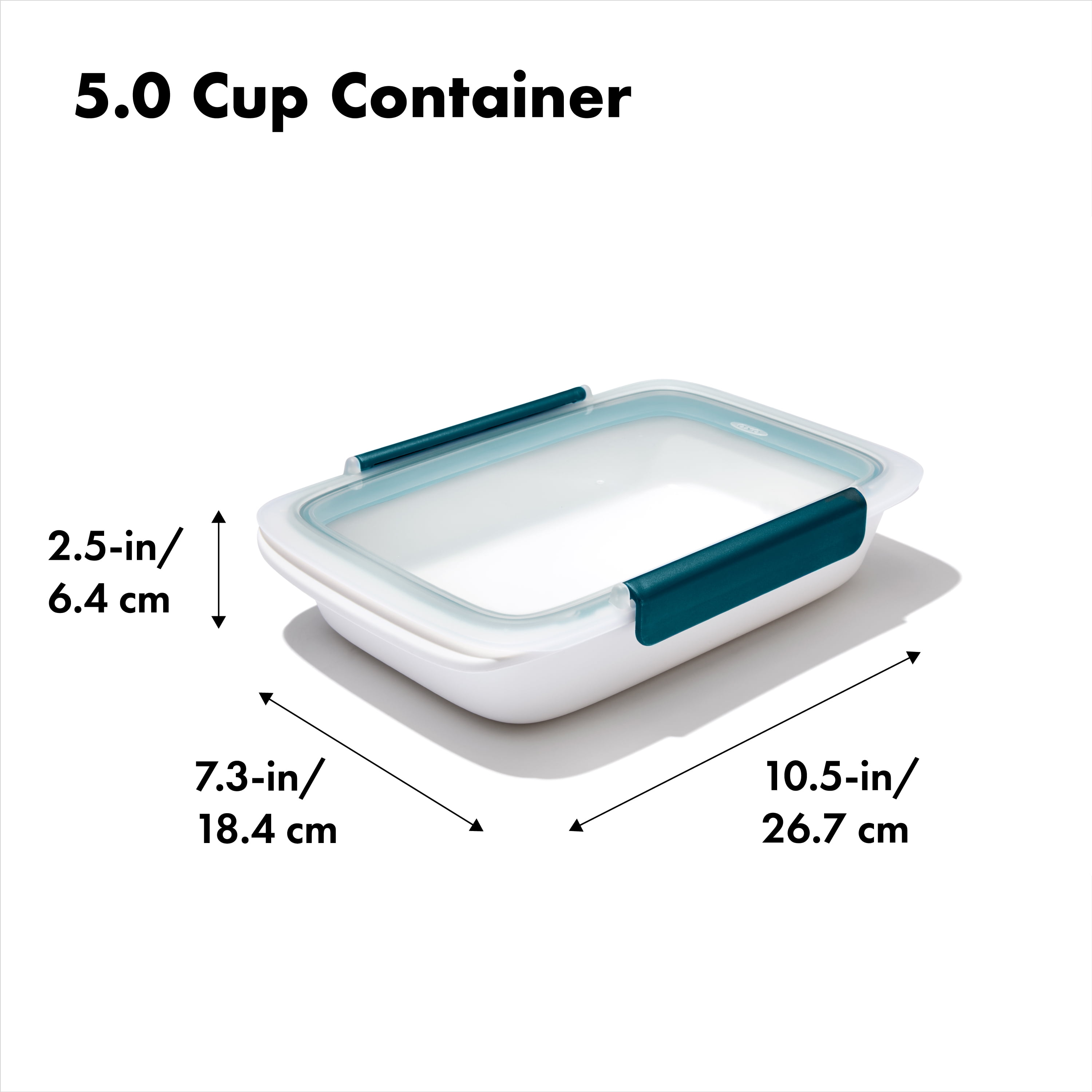 OXO Prep & Go 5-Cup Leakproof Lunch Container, Reusable Food Storage Container for Meal Prep, Work, School and On-the-Go Meals, Teal