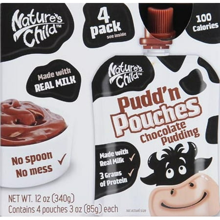 Nature's Child Chocolate Pudding Pouches, 4 pack